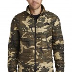 Burnt Olive Green Woodchip Camo Print