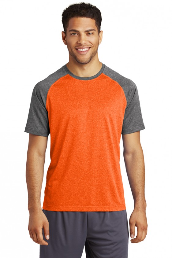 Sport Tek Deep Orange Heather/Graphite Heather